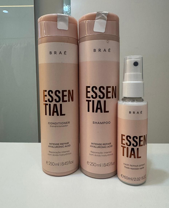Kit Braé Essential Shampoo, Condicionador 250 ml + Leave-in 60 ml